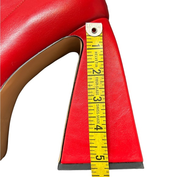 BVIENNIC RED Chunky square toe platform ankle GO-GO Boots w Heels EU42 - Picture 11 of 15